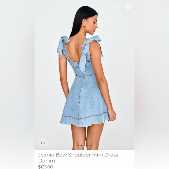 Selfie Leslie Blue Bow Shoulder Mini Dress - Picture 2 of 4